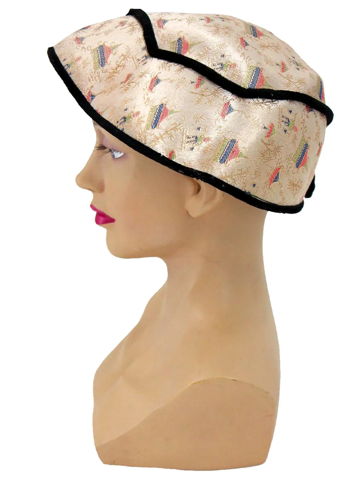 1950s Vintage Oriental Fluted Halo Hat