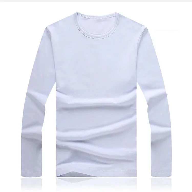 3 Basic Pure Colors Long Sleeve Slim Fit T-Shirt Tee for Young Men 3XL