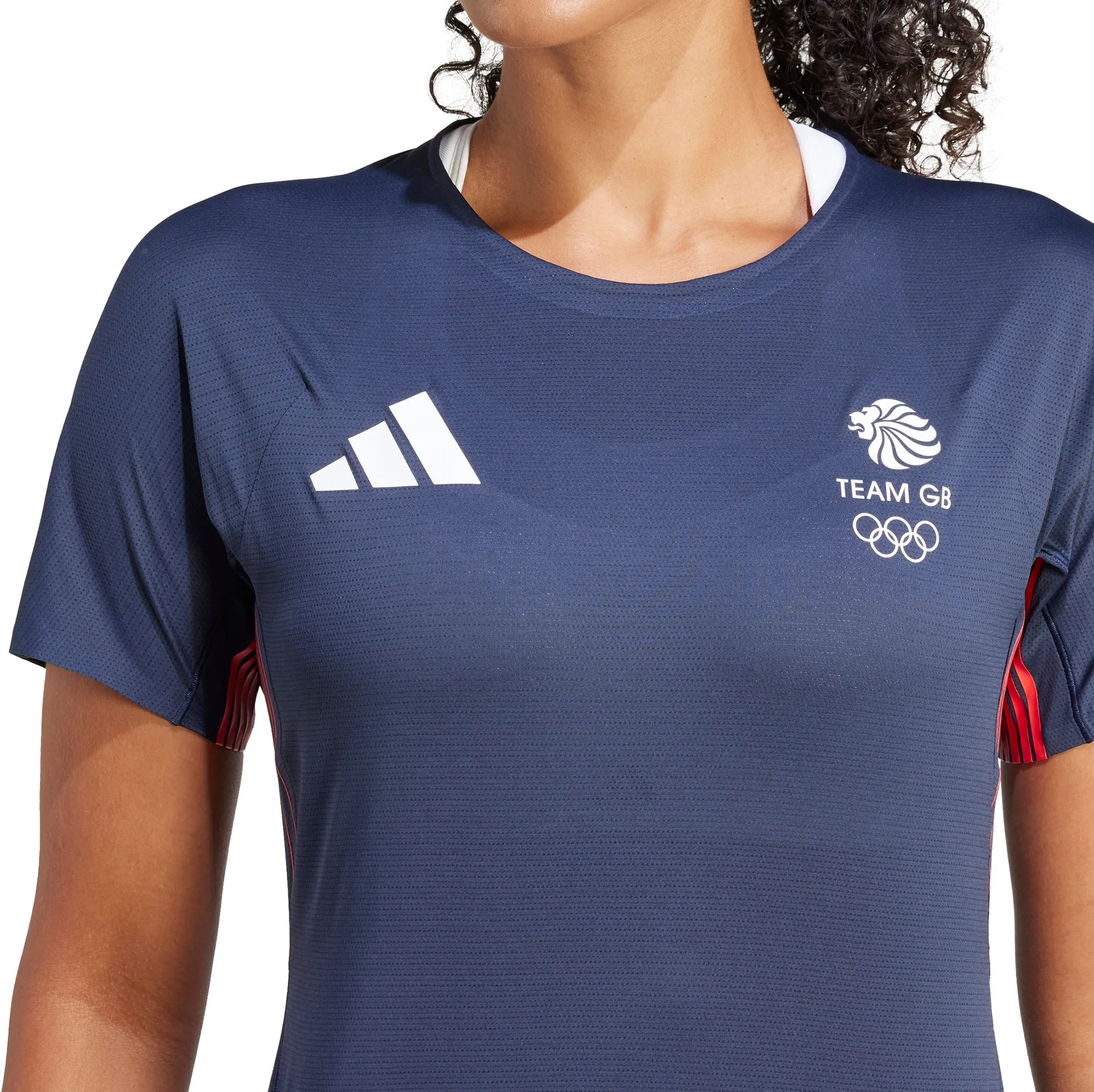 adidas Adizero Team GB Short Sleeve Womens Running Top - Blue