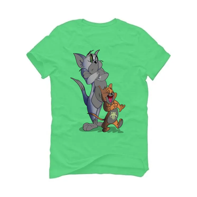 Air Jordan 5 Green Bean Synthetic Green T-Shirt (Tom n Jerry)