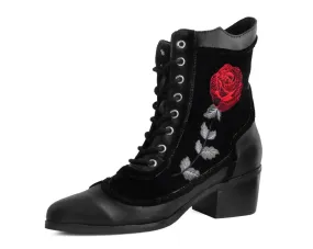 Black Victorian 8-Eye Rose Pointed Anarchic Heel