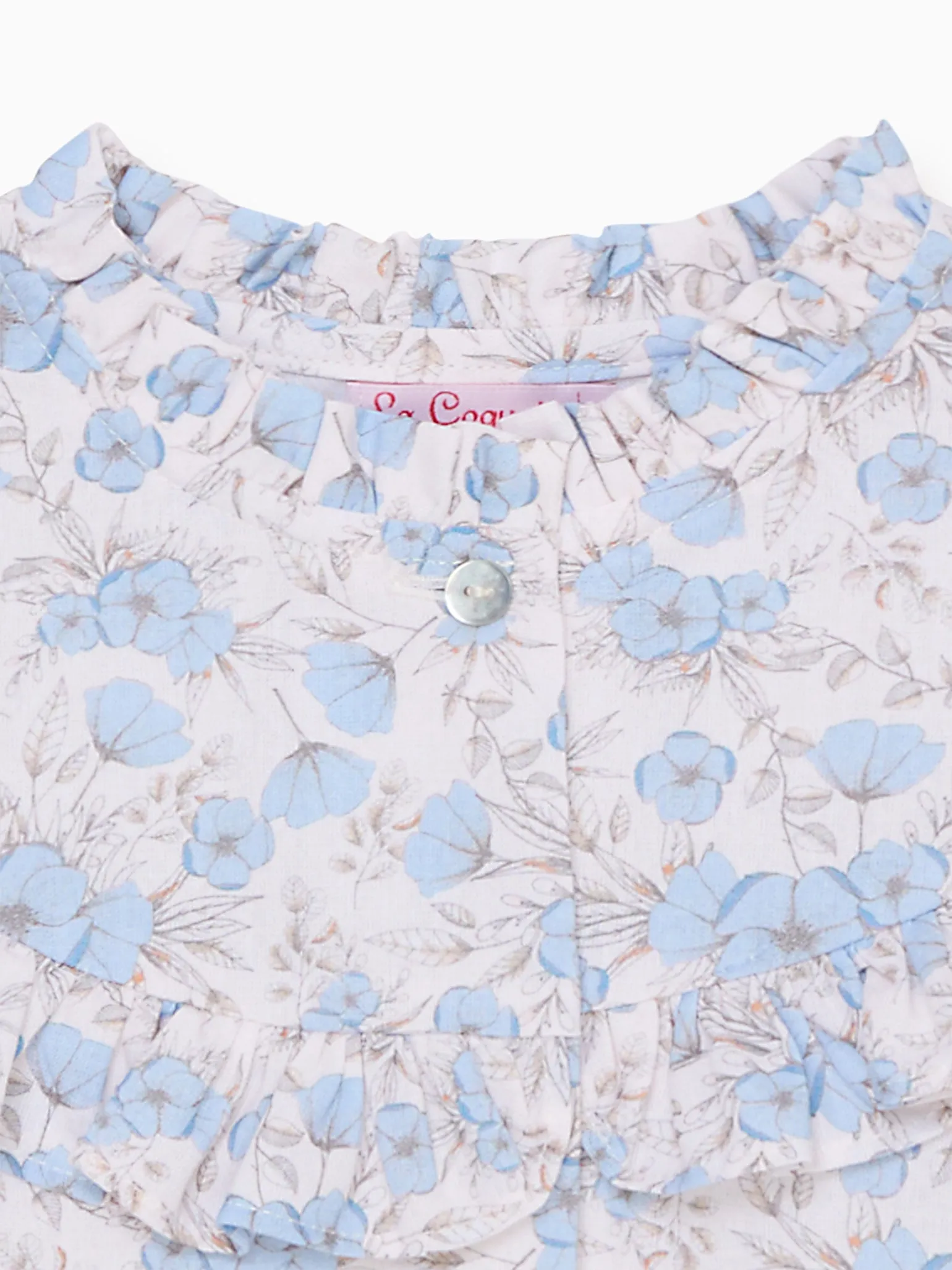 Blue Floral Bella Long Sleeve Girl Shirt