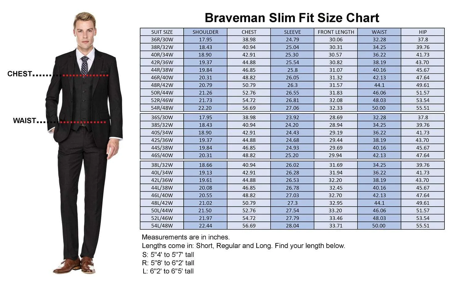 Braveman Men's Formal Two Piece 2-Piece Slim Fit Cut Suit Set