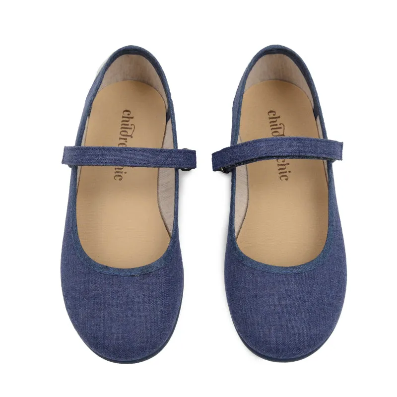 Classic Canvas Mary Janes in Denim Blue