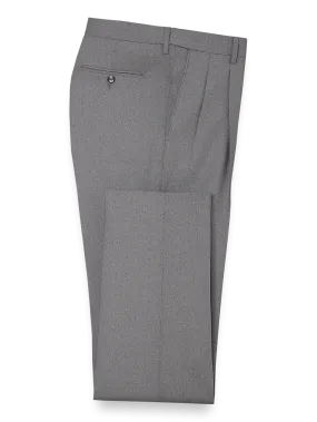 Classic Fit Essential Wool Pleated Suit Pants - Grey