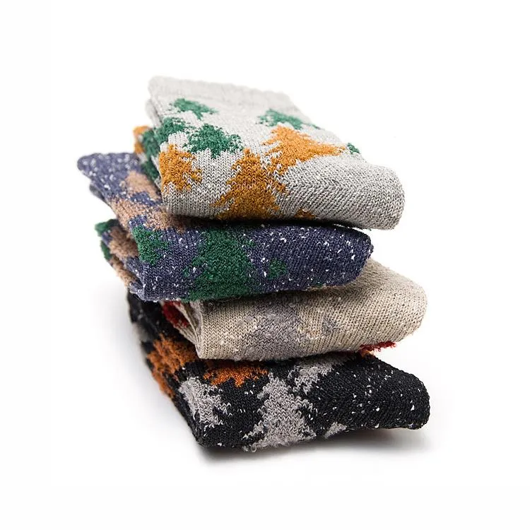 Cotton Socks | Snowy Forest | Black