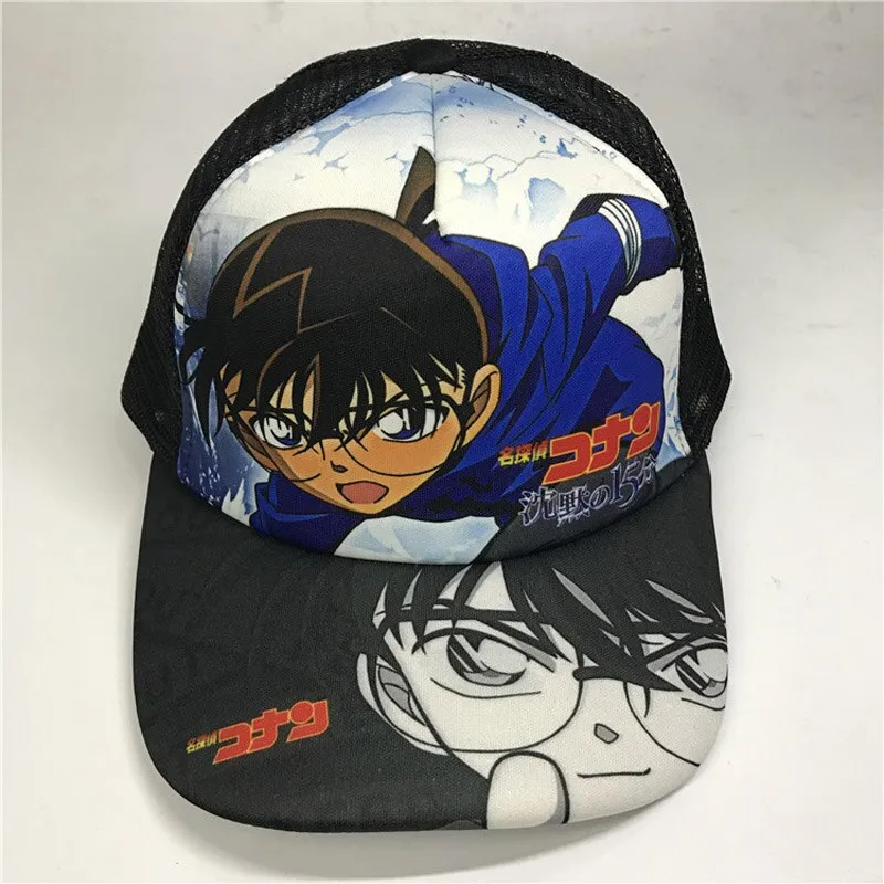 Detective Conan Anime Sun Cap Fashion Casual Outdoor Peaked Snapback Mesh Hat for Boys or Girls Gift