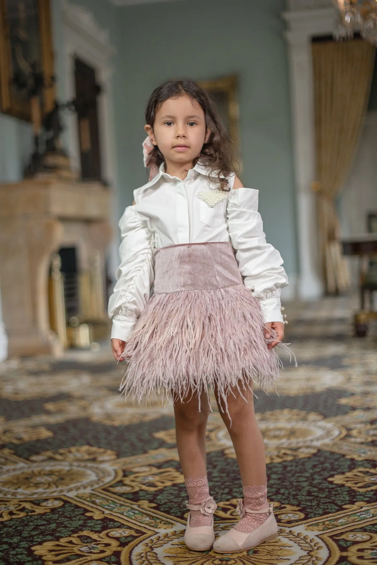 Dusty Pink Feather Skirt