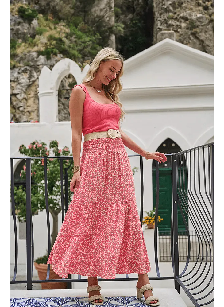 Esqualo Long Skirt Vacay Print - HS2314219