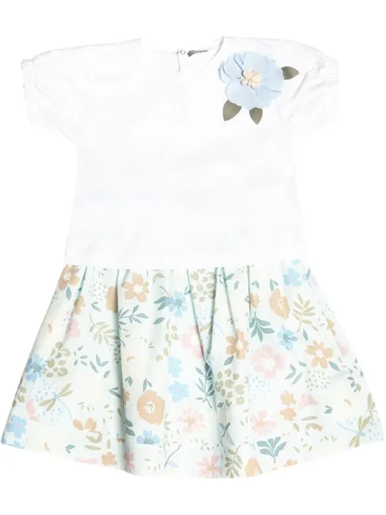 Il Gufo   Cotton jersey t-shirt &amp; poplin skirt 