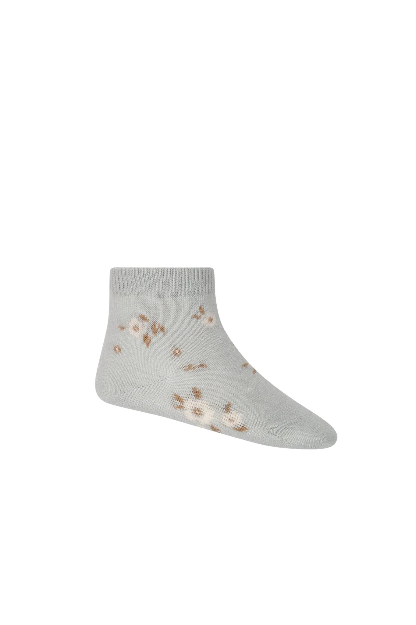 Jacquard Floral Sock - Lulu Blue