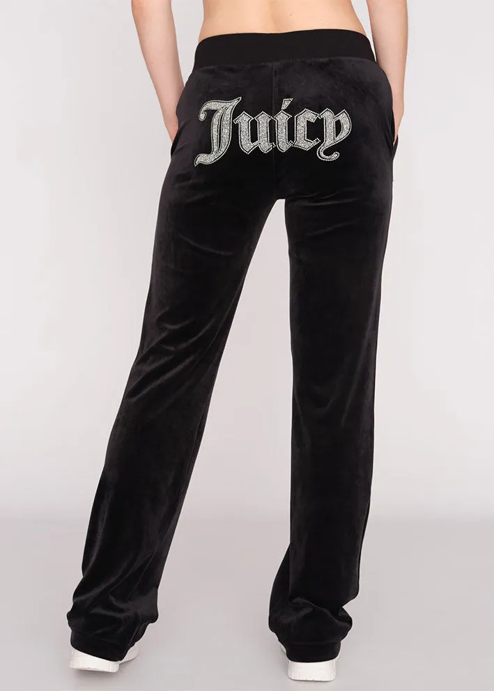 Juicy Couture Caviar Bead Western Diamante Pants - Black