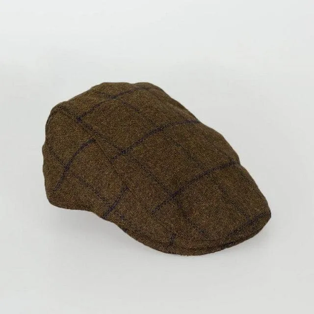 Kemson Tan Check Flat Cap