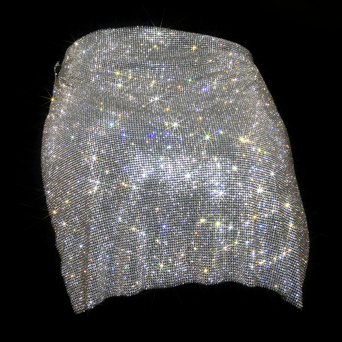 LIMITED EDITION: CLEAR CRYSTAL CHAINMAIL MINI SKIRT