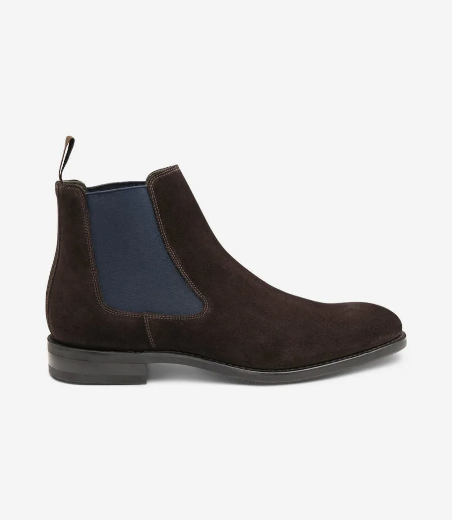 LOAKE - Wareing Premium Chelsea boot - Dark Brown Suede