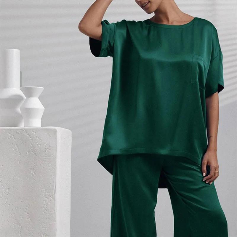 LUNYA | Washable Silk Tee Pant Set - Limited Edition Hum Forest