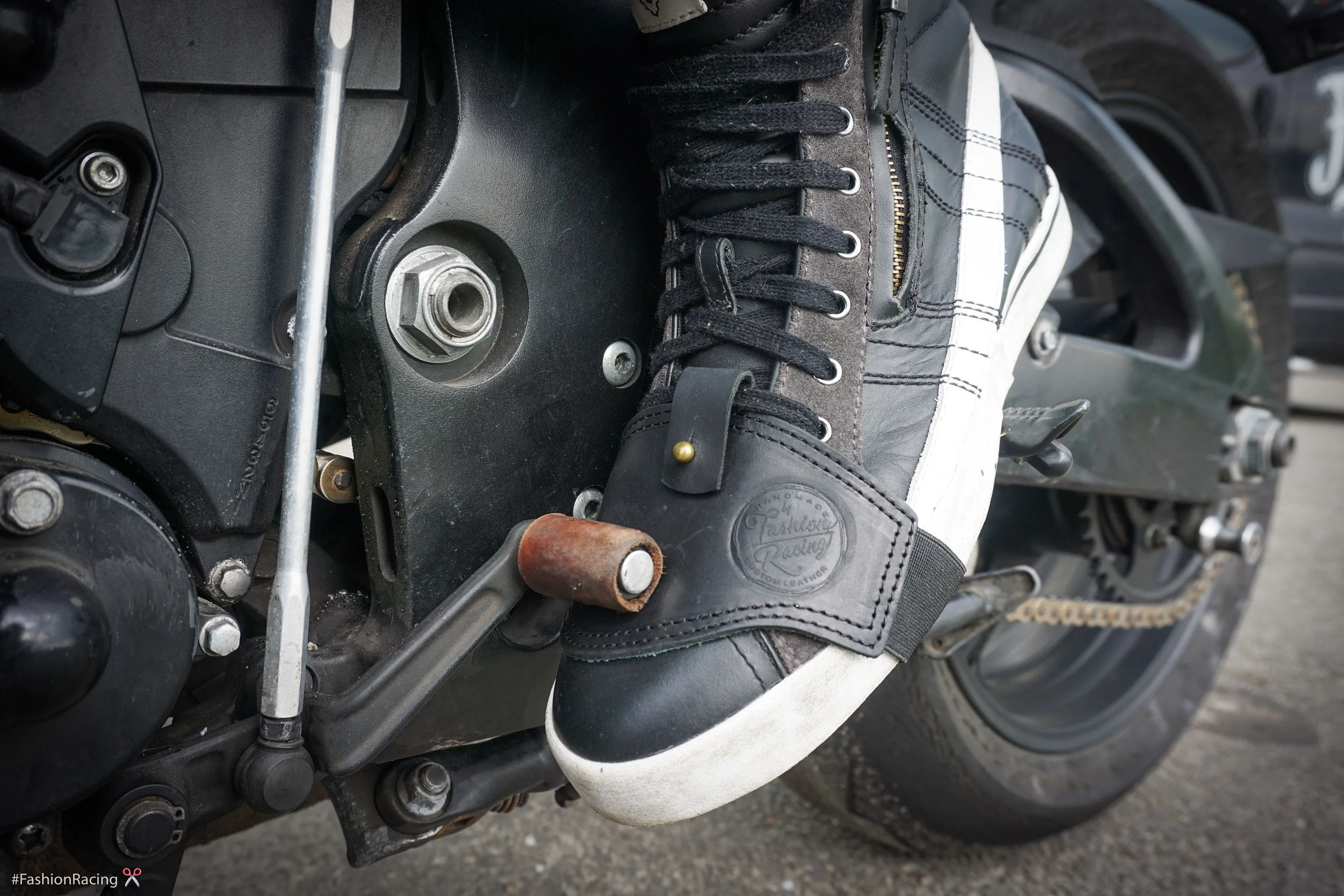 Motorcycle Shifter Boot Protector | Brown, Black Leather | Handcrafted