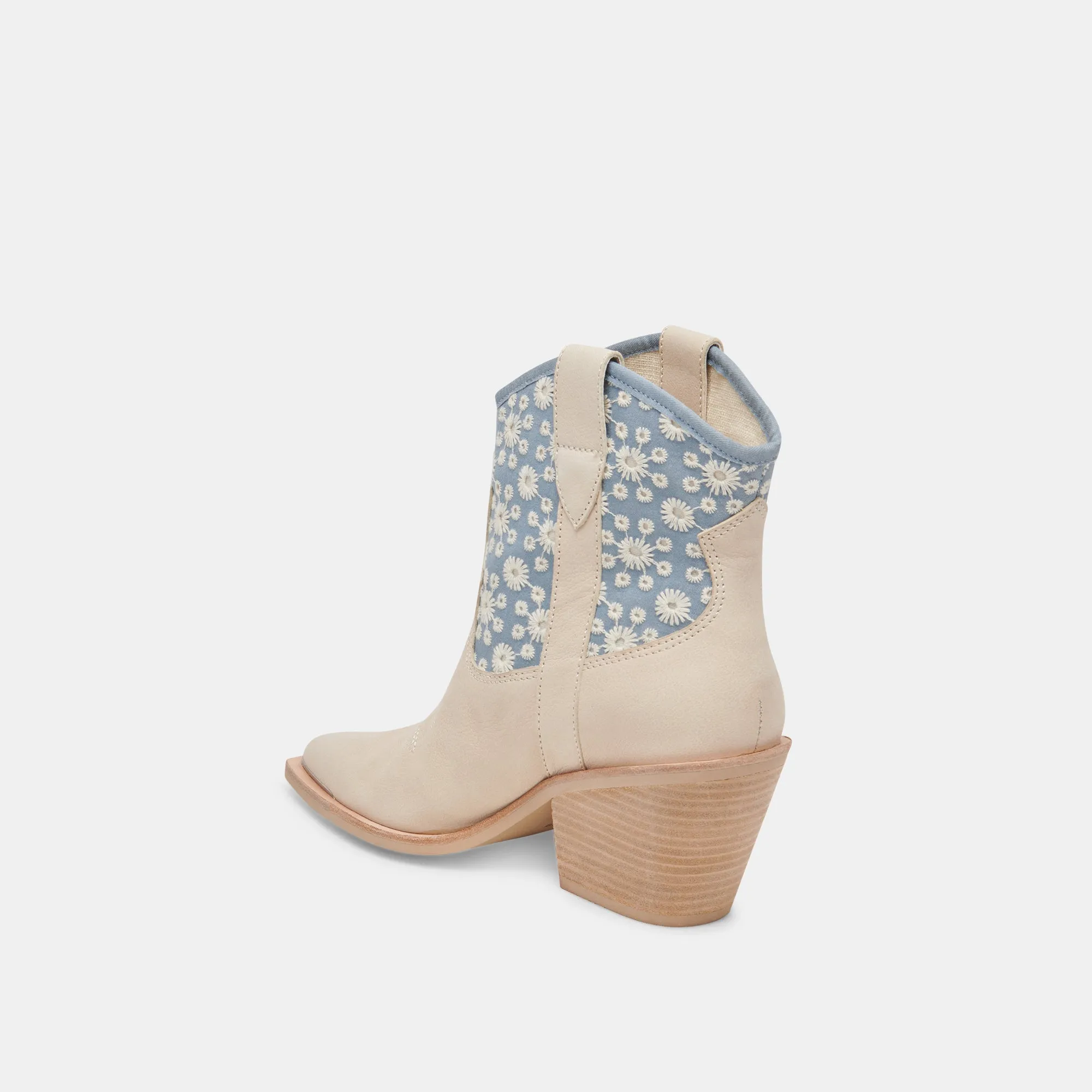 NASHE BOOTIES BLUE FLORAL NUBUCK