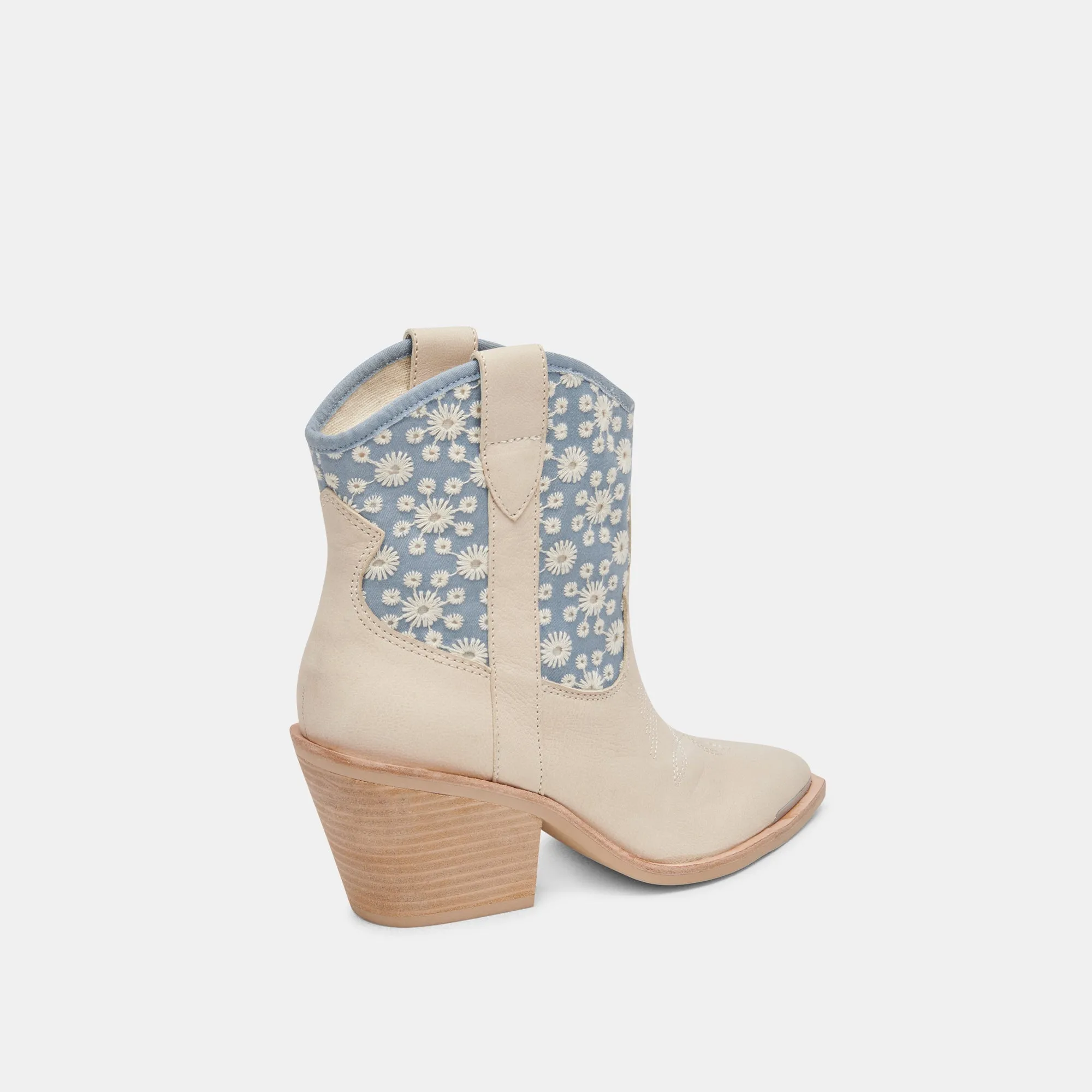 NASHE BOOTIES BLUE FLORAL NUBUCK