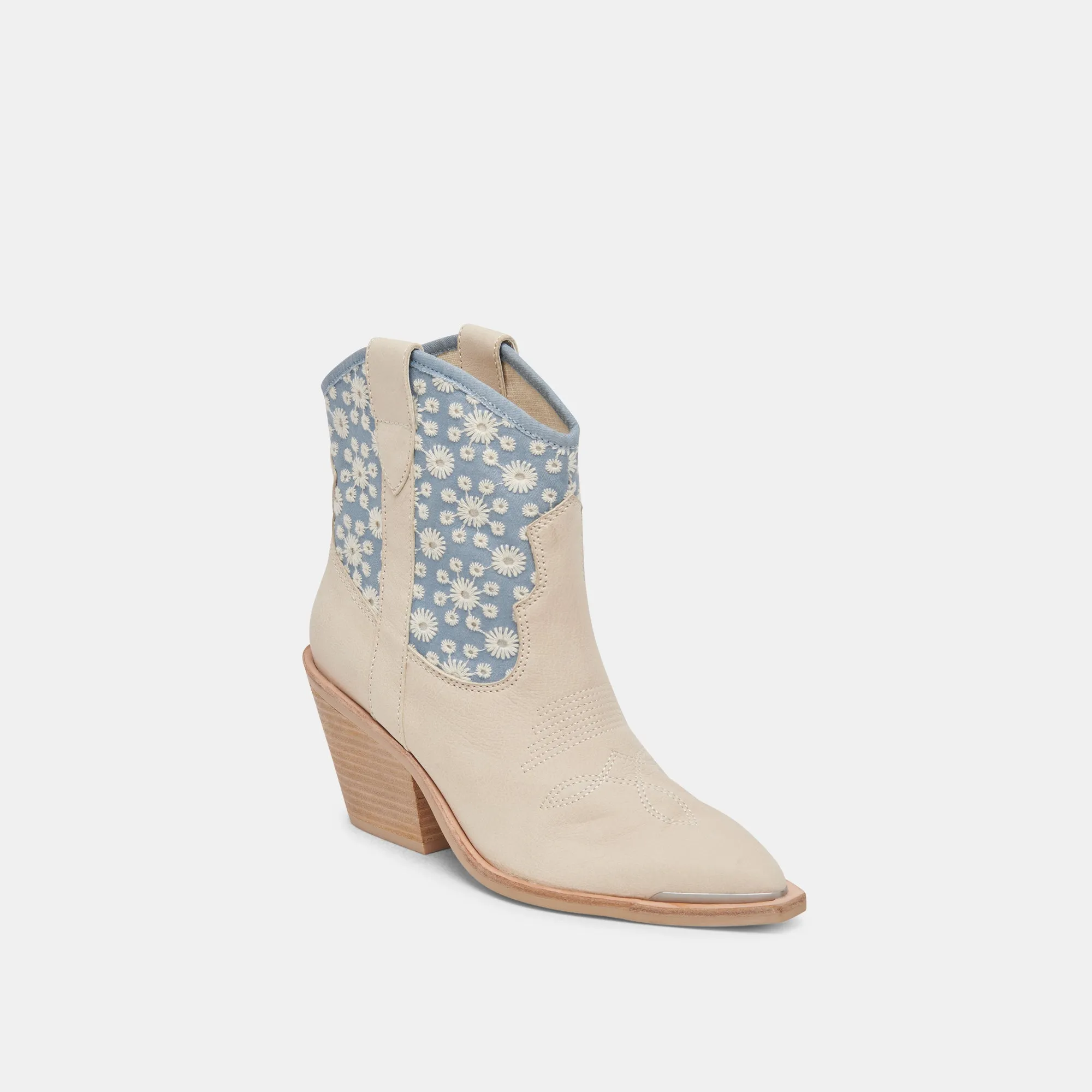 NASHE BOOTIES BLUE FLORAL NUBUCK