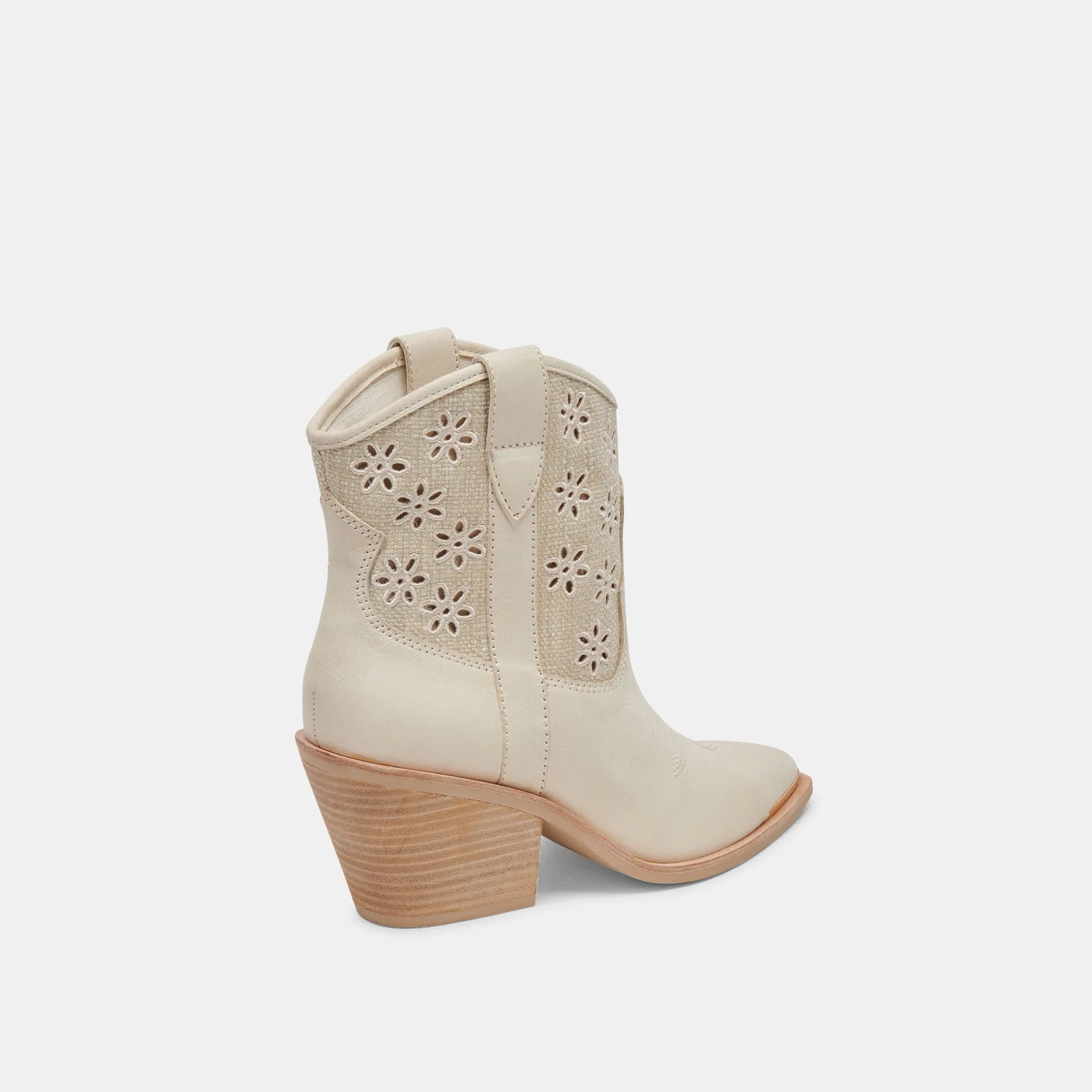 NASHE BOOTIES OATMEAL FLORAL EYELET