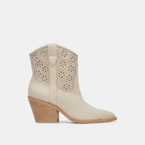 NASHE BOOTIES OATMEAL FLORAL EYELET