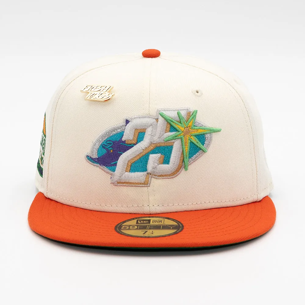 NEW ERA X FRESH RAGS 59FIFTY 25 Seasons TAMPA BAY RAYS TROPICANA FIELD SIDE PATCH