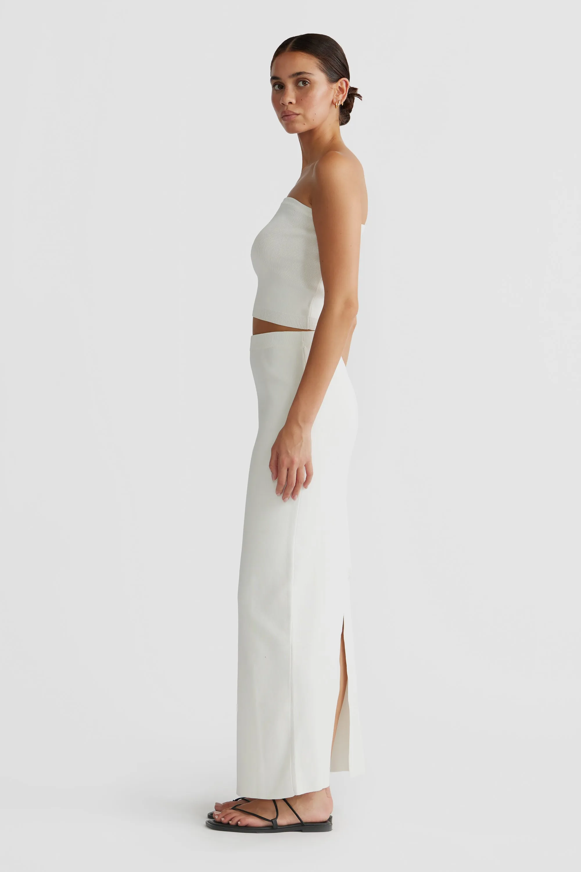 Piper Knit Maxi Skirt White