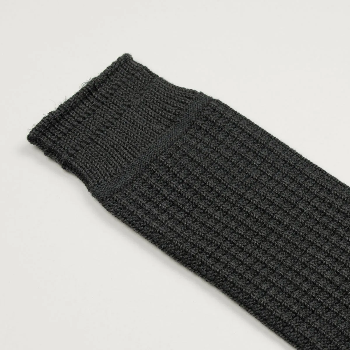 RoToTo - Cotton Waffle Crew Socks - Dark Gray