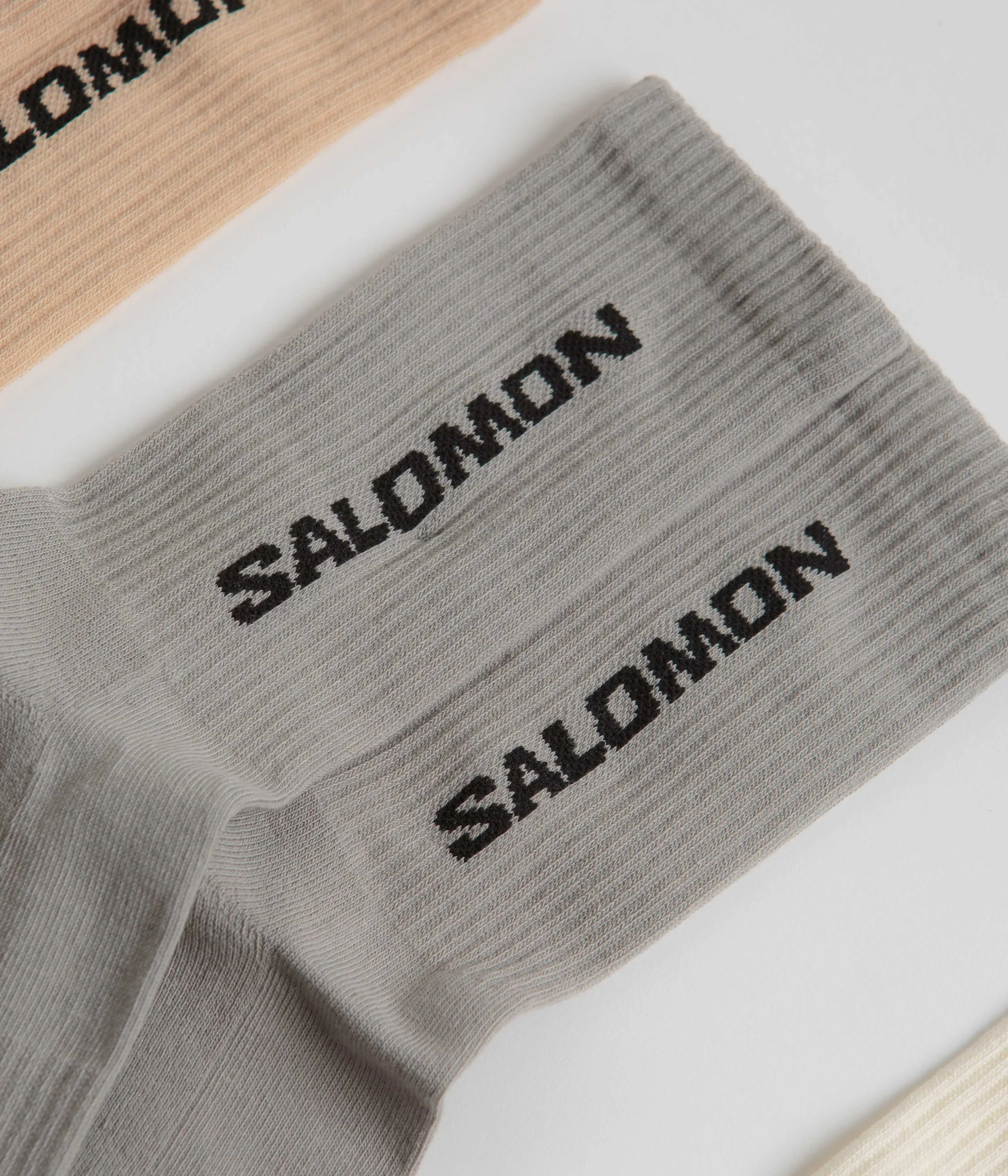 Salomon Everyday Crew Socks (3 Pack) - Vanilla Ice / Metal / Hazelnut