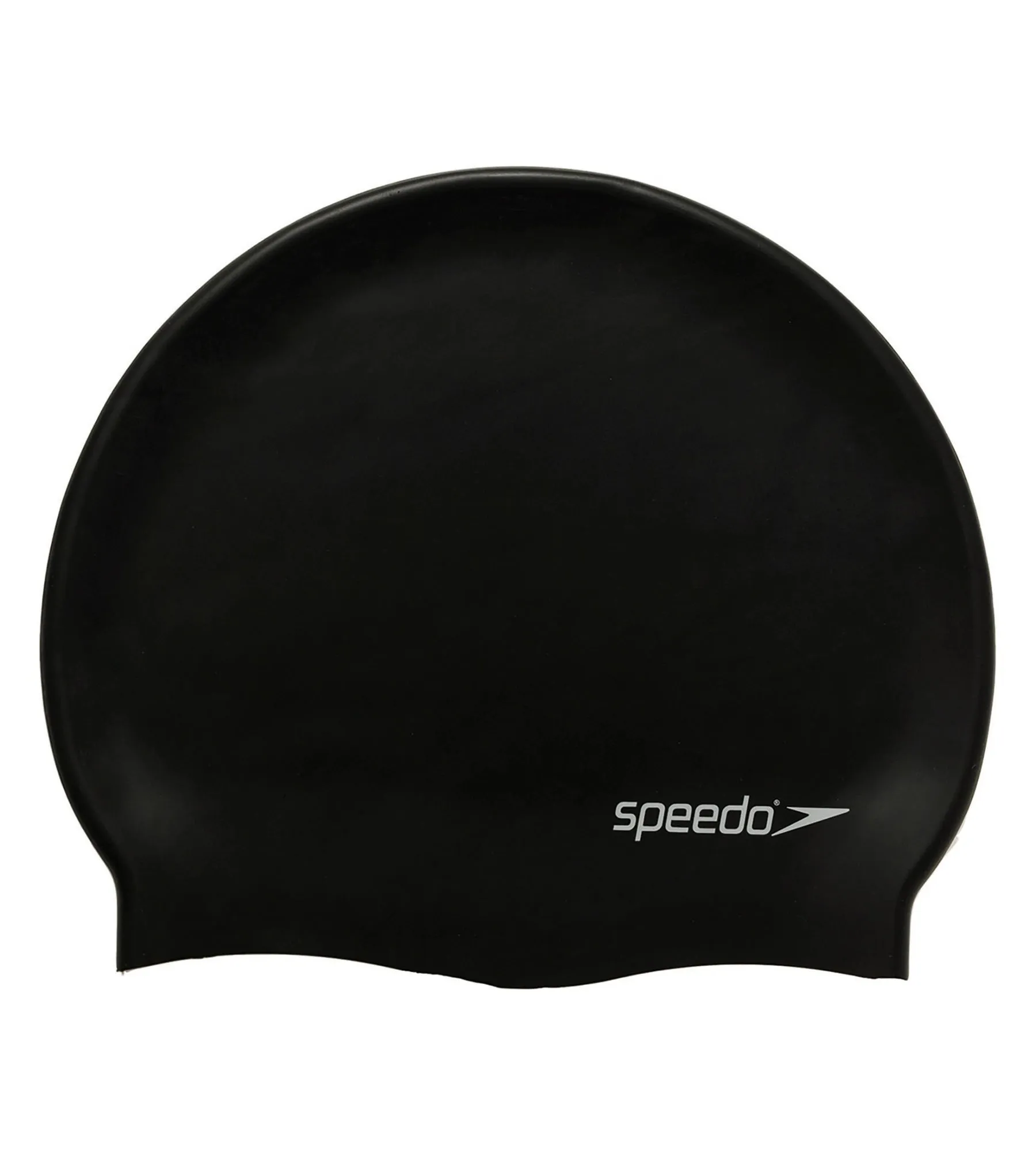 Unisex Adult Flat Silicone Swim Cap - Black