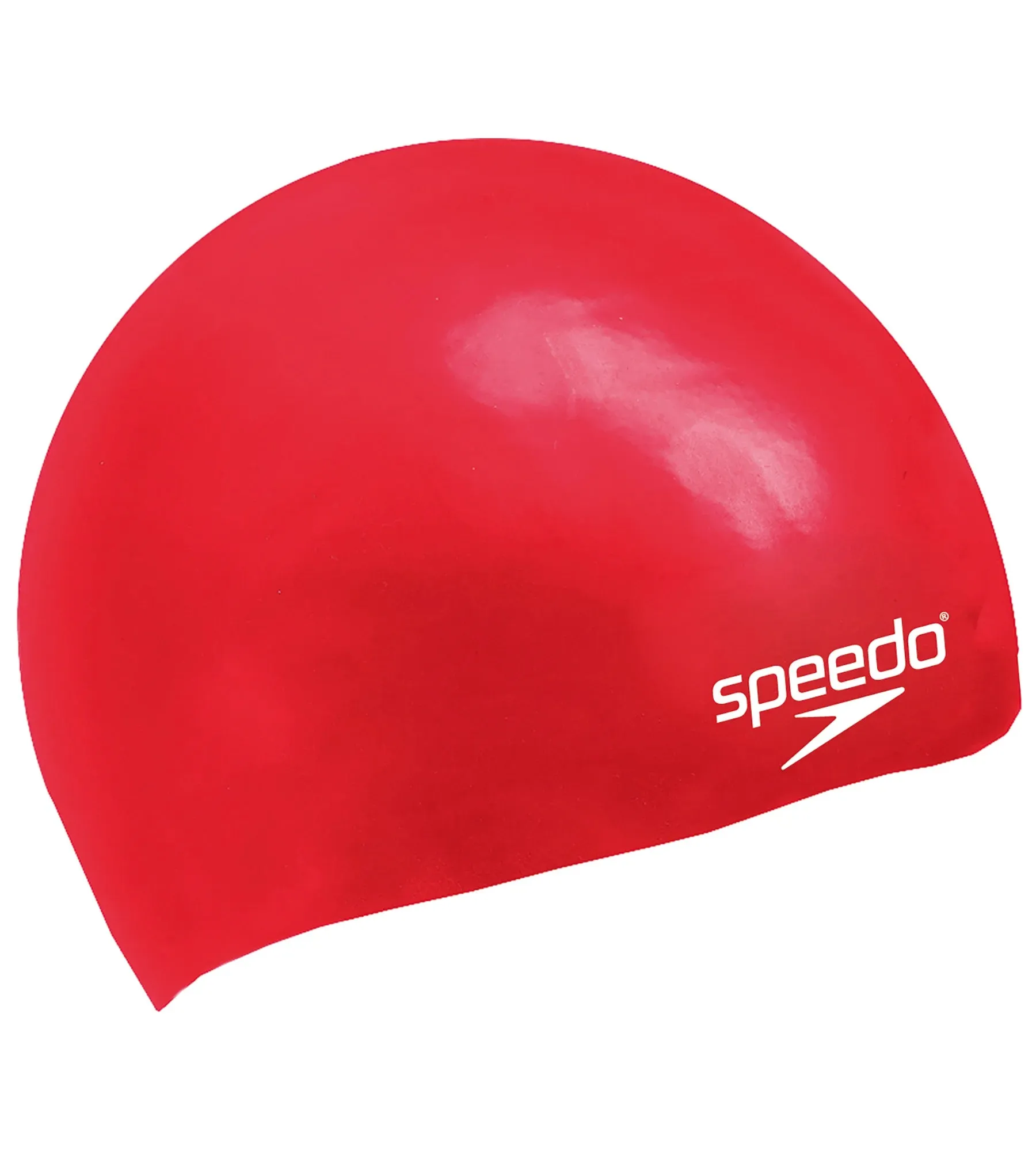 Unisex Junior Moulded Silicone Swim Caps - Red