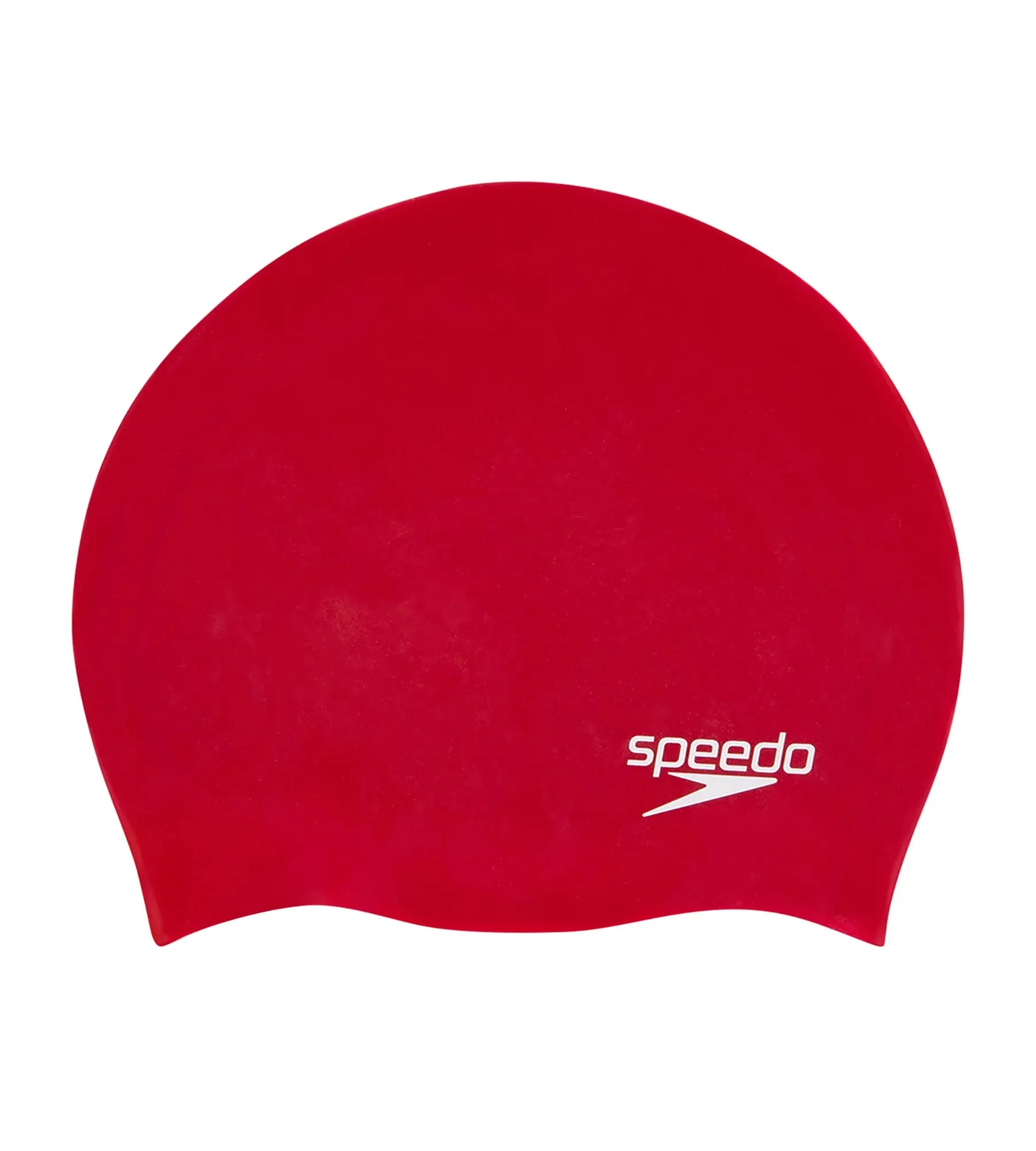 Unisex Junior Moulded Silicone Swim Caps - Red