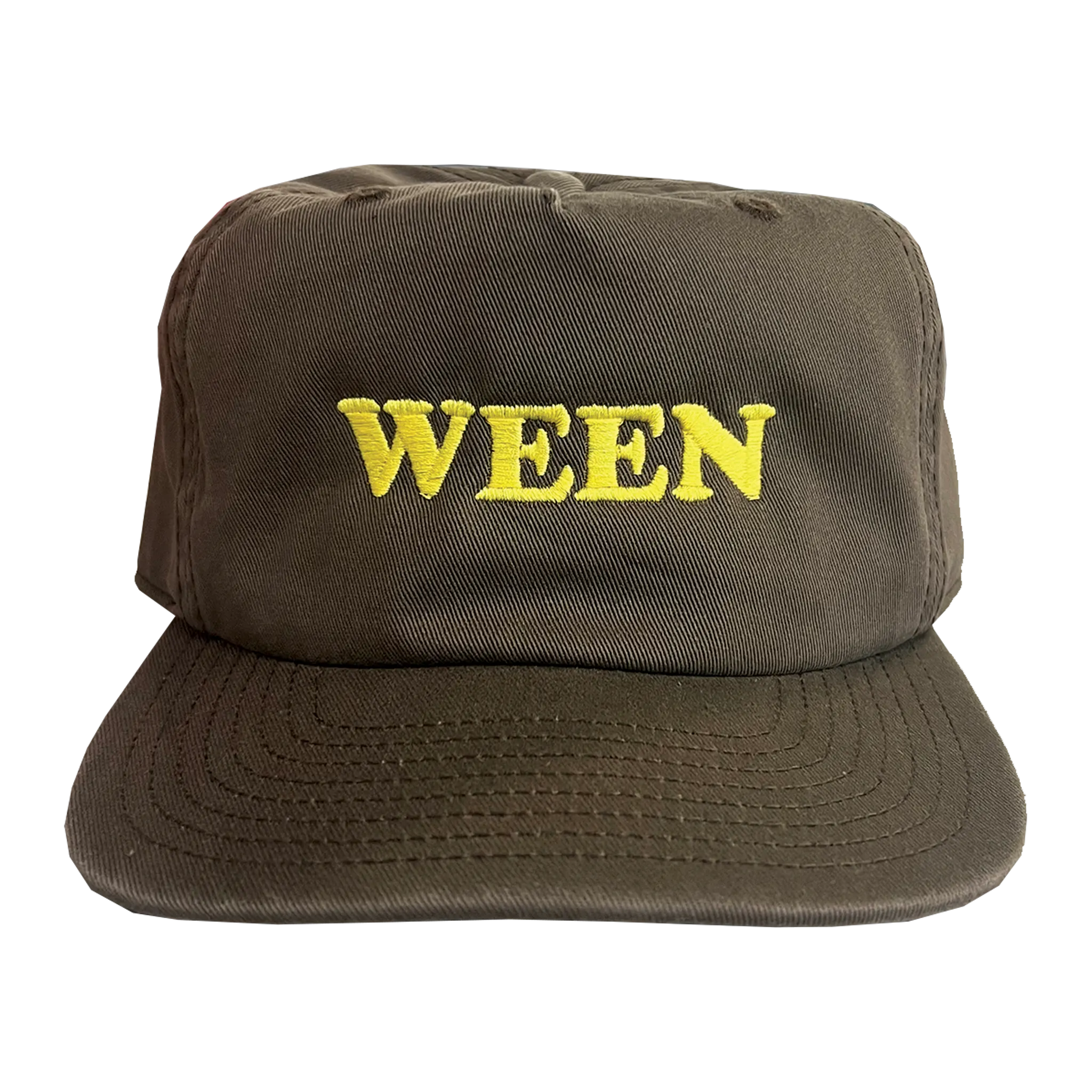 Ween Embroidered Snapback Hat - Brown / Gold