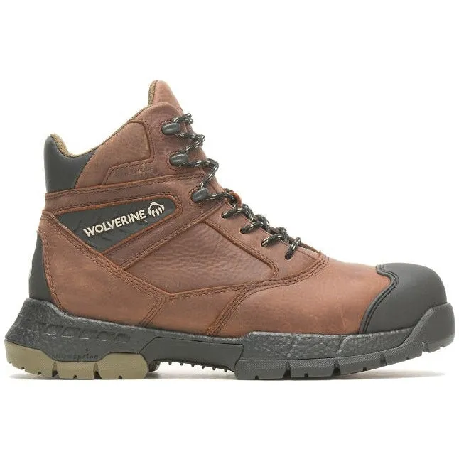 Wolverine Men's Rush Ultraspring 6 Comp Toe WP Work Boot -Brown- W231038