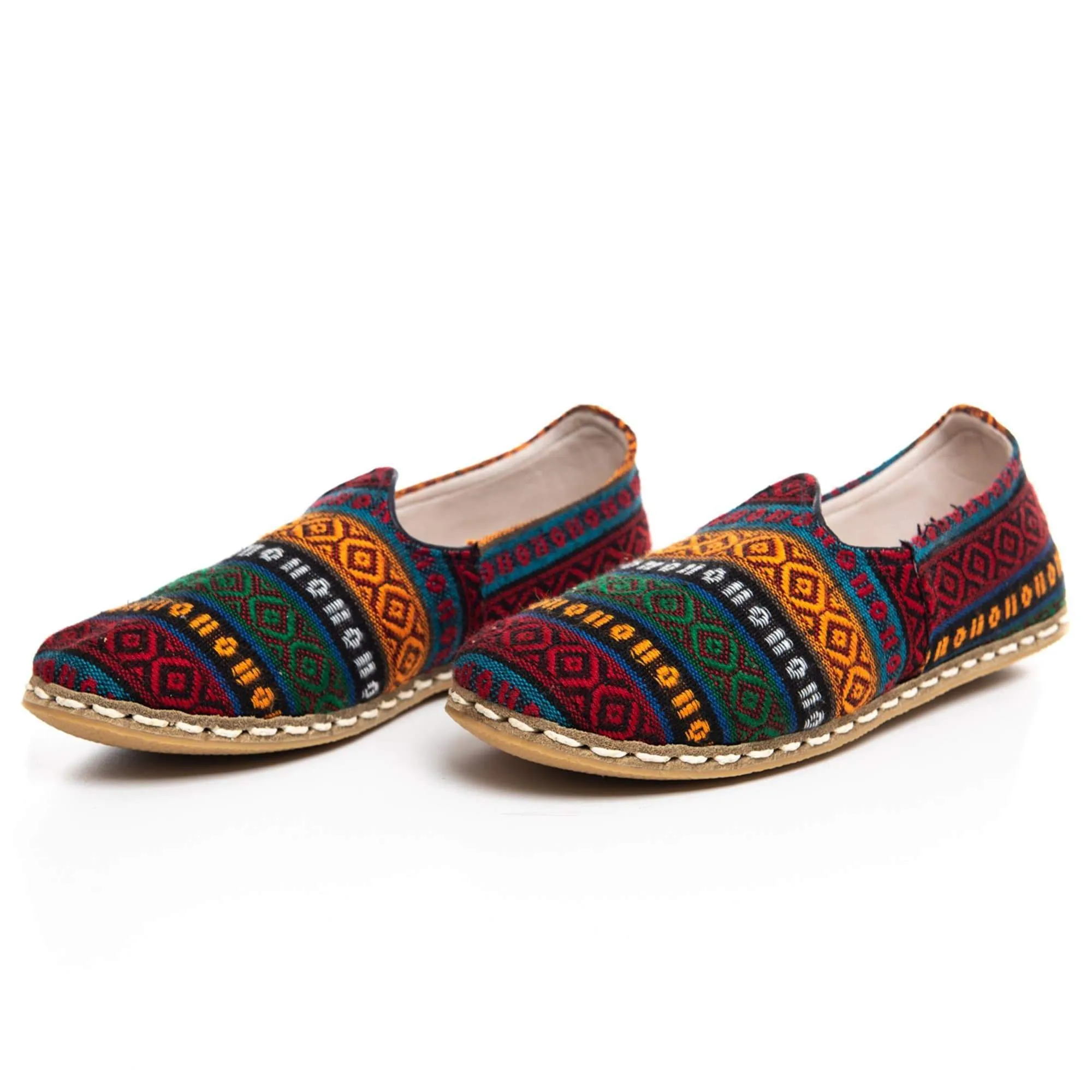 Women's Burgundy Kilim Slip On Shoes